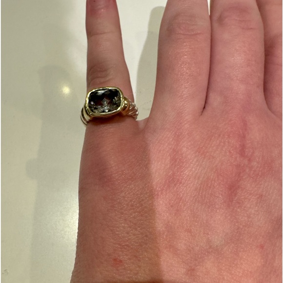 David Yurman Sterling Silver and 14k Yellow Gold Noblesse Cable Ring - Picture 8 of 15